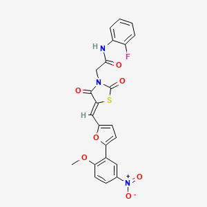 molecular formula C23H16FN3O7S B5024534 N-(2-fluorophenyl)-2-(5-{[5-(2-methoxy-5-nitrophenyl)-2-furyl]methylene}-2,4-dioxo-1,3-thiazolidin-3-yl)acetamide 