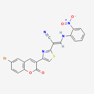 molecular formula C21H11BrN4O4S B5024548 2-[4-(6-bromo-2-oxo-2H-chromen-3-yl)-1,3-thiazol-2-yl]-3-[(2-nitrophenyl)amino]acrylonitrile 