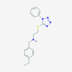 molecular formula C18H21N5S B502455 N-(4-ethylbenzyl)-2-[(1-phenyl-1H-tetrazol-5-yl)sulfanyl]ethanamine 