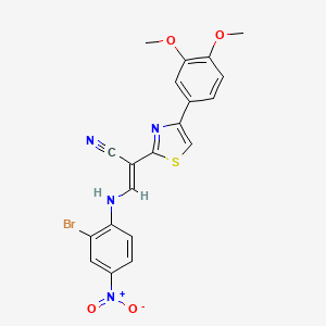 3-[(2-bromo-4-nitrophenyl)amino]-2-[4-(3,4-dimethoxyphenyl)-1,3-thiazol-2-yl]acrylonitrile