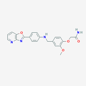 molecular formula C22H20N4O4 B502457 2-{2-Methoxy-4-[(4-[1,3]oxazolo[4,5-b]pyridin-2-ylanilino)methyl]phenoxy}acetamide CAS No. 879070-62-9