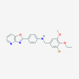 molecular formula C22H20BrN3O3 B502458 N-(3-bromo-4-ethoxy-5-methoxybenzyl)-N-(4-[1,3]oxazolo[4,5-b]pyridin-2-ylphenyl)amine 