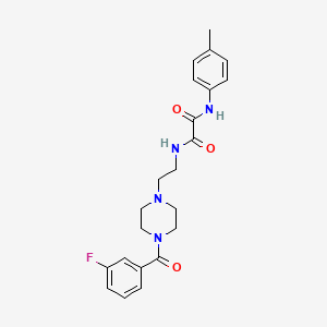 molecular formula C22H25FN4O3 B5024587 N-{2-[4-(3-fluorobenzoyl)-1-piperazinyl]ethyl}-N'-(4-methylphenyl)ethanediamide 