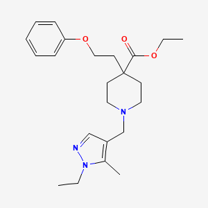 ethyl 1-[(1-ethyl-5-methyl-1H-pyrazol-4-yl)methyl]-4-(2-phenoxyethyl)-4-piperidinecarboxylate