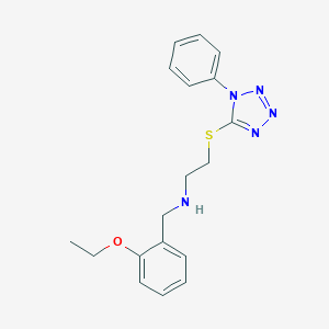 molecular formula C18H21N5OS B502461 N-(2-ethoxybenzyl)-N-{2-[(1-phenyl-1H-tetrazol-5-yl)thio]ethyl}amine 