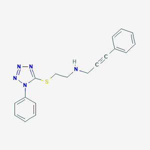 molecular formula C18H17N5S B502462 (3-phenylprop-2-yn-1-yl){2-[(1-phenyl-1H-tetrazol-5-yl)thio]ethyl}amine 