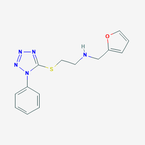 molecular formula C14H15N5OS B502466 N-(2-furylmethyl)-N-{2-[(1-phenyl-1H-tetraazol-5-yl)sulfanyl]ethyl}amine 