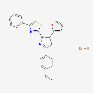 2-[5-(2-furyl)-3-(4-methoxyphenyl)-4,5-dihydro-1H-pyrazol-1-yl]-4-phenyl-1,3-thiazole hydrobromide