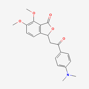 molecular formula C20H21NO5 B5024681 3-{2-[4-(dimethylamino)phenyl]-2-oxoethyl}-6,7-dimethoxy-2-benzofuran-1(3H)-one 