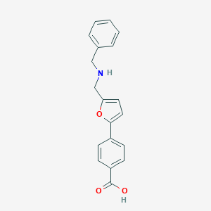 molecular formula C19H17NO3 B502469 4-{5-[(Benzylamino)methyl]-2-furyl}benzoic acid 