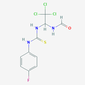 N-(4-fluorophenyl)-N'-[2,2,2-trichloro-1-(formylamino)ethyl]thiourea