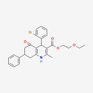 2-ethoxyethyl 4-(2-bromophenyl)-2-methyl-5-oxo-7-phenyl-1,4,5,6,7,8-hexahydro-3-quinolinecarboxylate