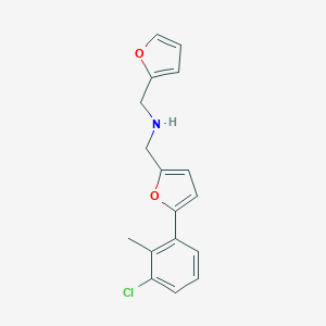 molecular formula C17H16ClNO2 B502474 1-[5-(3-chloro-2-methylphenyl)furan-2-yl]-N-(furan-2-ylmethyl)methanamine 