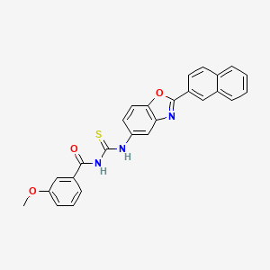 3-methoxy-N-({[2-(2-naphthyl)-1,3-benzoxazol-5-yl]amino}carbonothioyl)benzamide