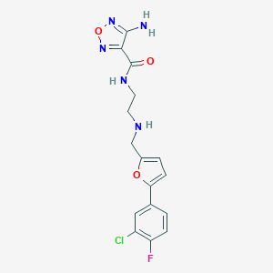 4-amino-N-[2-({[5-(3-chloro-4-fluorophenyl)-2-furyl]methyl}amino)ethyl]-1,2,5-oxadiazole-3-carboxamide