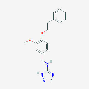 molecular formula C18H20N4O2 B502477 N-[3-methoxy-4-(2-phenylethoxy)benzyl]-N-(1H-1,2,4-triazol-3-yl)amine 