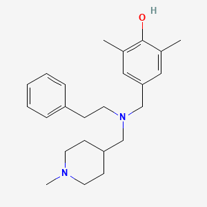 molecular formula C24H34N2O B5024772 2,6-dimethyl-4-{[[(1-methyl-4-piperidinyl)methyl](2-phenylethyl)amino]methyl}phenol 