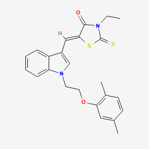 molecular formula C24H24N2O2S2 B5024780 5-({1-[2-(2,5-dimethylphenoxy)ethyl]-1H-indol-3-yl}methylene)-3-ethyl-2-thioxo-1,3-thiazolidin-4-one 