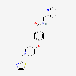 N-(2-pyridinylmethyl)-4-{[1-(1,3-thiazol-2-ylmethyl)-4-piperidinyl]oxy}benzamide