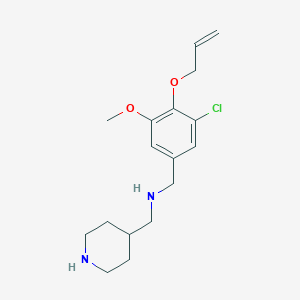 molecular formula C17H25ClN2O2 B502481 N-[4-(allyloxy)-3-chloro-5-methoxybenzyl]-N-(4-piperidinylmethyl)amine 