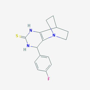 3-(4-fluorophenyl)-1,4,6-triazatricyclo[6.2.2.0~2,7~]dodec-2(7)-ene-5-thione