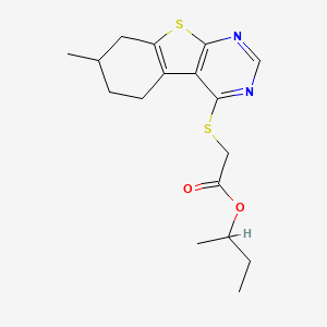 molecular formula C17H22N2O2S2 B5024819 sec-butyl [(7-methyl-5,6,7,8-tetrahydro[1]benzothieno[2,3-d]pyrimidin-4-yl)thio]acetate 