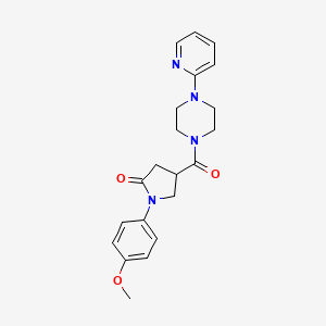 molecular formula C21H24N4O3 B5024838 1-(4-methoxyphenyl)-4-{[4-(2-pyridinyl)-1-piperazinyl]carbonyl}-2-pyrrolidinone 