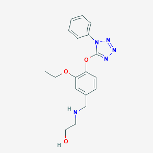 molecular formula C18H21N5O3 B502484 2-({3-ethoxy-4-[(1-phenyl-1H-tetrazol-5-yl)oxy]benzyl}amino)ethanol 
