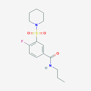 molecular formula C15H21FN2O3S B5024843 4-fluoro-3-(1-piperidinylsulfonyl)-N-propylbenzamide 