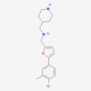 molecular formula C18H23BrN2O B502485 N-{[5-(4-bromo-3-methylphenyl)-2-furyl]methyl}-N-(4-piperidinylmethyl)amine 