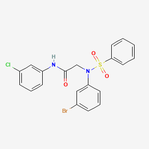 molecular formula C20H16BrClN2O3S B5024854 N~2~-(3-bromophenyl)-N~1~-(3-chlorophenyl)-N~2~-(phenylsulfonyl)glycinamide 