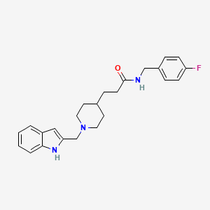 N-(4-fluorobenzyl)-3-[1-(1H-indol-2-ylmethyl)-4-piperidinyl]propanamide