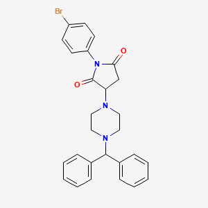 molecular formula C27H26BrN3O2 B5024896 1-(4-bromophenyl)-3-[4-(diphenylmethyl)-1-piperazinyl]-2,5-pyrrolidinedione 