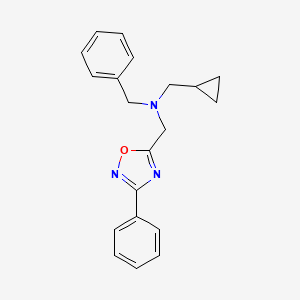 molecular formula C20H21N3O B5024903 N-benzyl-1-cyclopropyl-N-[(3-phenyl-1,2,4-oxadiazol-5-yl)methyl]methanamine 