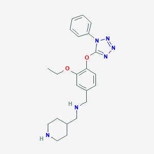 molecular formula C22H28N6O2 B502493 N-{3-ethoxy-4-[(1-phenyl-1H-tetraazol-5-yl)oxy]benzyl}-N-(4-piperidinylmethyl)amine 