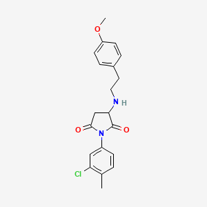 molecular formula C20H21ClN2O3 B5024965 1-(3-chloro-4-methylphenyl)-3-{[2-(4-methoxyphenyl)ethyl]amino}-2,5-pyrrolidinedione 