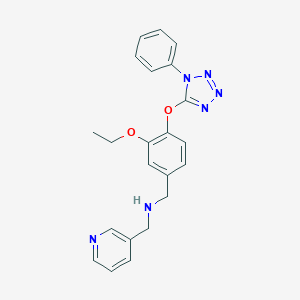 molecular formula C22H22N6O2 B502497 1-{3-ethoxy-4-[(1-phenyl-1H-tetrazol-5-yl)oxy]phenyl}-N-(pyridin-3-ylmethyl)methanamine 