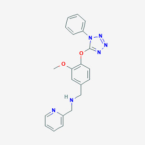 molecular formula C21H20N6O2 B502500 1-{3-methoxy-4-[(1-phenyl-1H-tetrazol-5-yl)oxy]phenyl}-N-(pyridin-2-ylmethyl)methanamine 