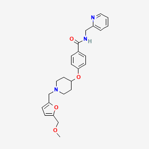 molecular formula C25H29N3O4 B5025002 4-[(1-{[5-(methoxymethyl)-2-furyl]methyl}-4-piperidinyl)oxy]-N-(2-pyridinylmethyl)benzamide 