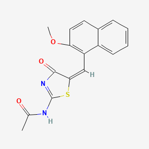 N-{5-[(2-methoxy-1-naphthyl)methylene]-4-oxo-1,3-thiazolidin-2-ylidene}acetamide