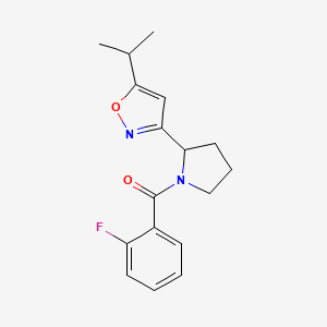 molecular formula C17H19FN2O2 B5025023 3-[1-(2-fluorobenzoyl)-2-pyrrolidinyl]-5-isopropylisoxazole 