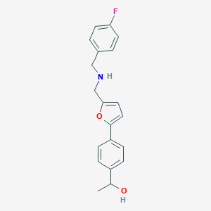 molecular formula C20H20FNO2 B502503 1-[4-(5-{[(4-Fluorobenzyl)amino]methyl}-2-furyl)phenyl]ethanol 