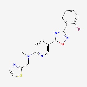 5-[3-(2-fluorophenyl)-1,2,4-oxadiazol-5-yl]-N-methyl-N-(1,3-thiazol-2-ylmethyl)-2-pyridinamine