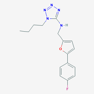 molecular formula C16H18FN5O B502506 1-butyl-N-{[5-(4-fluorophenyl)furan-2-yl]methyl}-1H-tetrazol-5-amine 