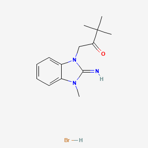 1-(2-imino-3-methyl-2,3-dihydro-1H-benzimidazol-1-yl)-3,3-dimethyl-2-butanone hydrobromide