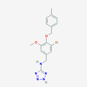 molecular formula C17H18BrN5O2 B502508 N-{3-bromo-5-methoxy-4-[(4-methylbenzyl)oxy]benzyl}-N-(2H-tetraazol-5-yl)amine 