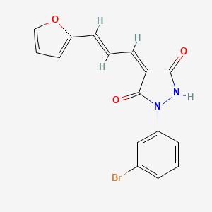 1-(3-bromophenyl)-4-[3-(2-furyl)-2-propen-1-ylidene]-3,5-pyrazolidinedione