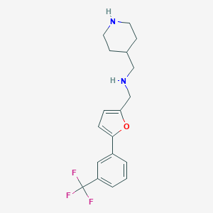 molecular formula C18H21F3N2O B502510 (Piperidin-4-ylmethyl)({5-[3-(trifluoromethyl)phenyl]-2-furyl}methyl)amine 