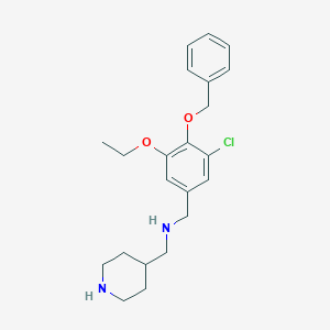 molecular formula C22H29ClN2O2 B502512 N-[4-(benzyloxy)-3-chloro-5-ethoxybenzyl]-N-(4-piperidinylmethyl)amine 