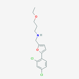 molecular formula C16H19Cl2NO2 B502516 N-{[5-(2,4-dichlorophenyl)furan-2-yl]methyl}-3-ethoxypropan-1-amine 